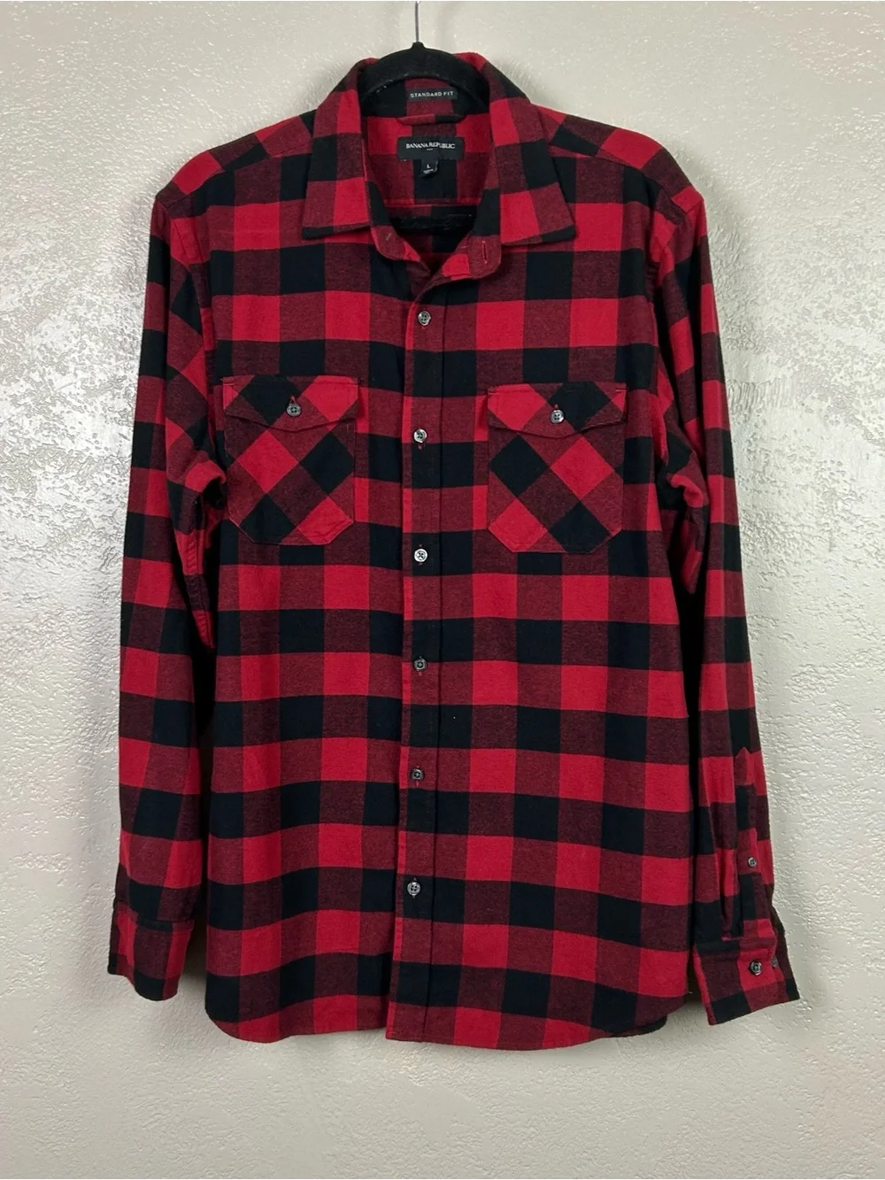 Banana Republic flannel Red and Black Buffalo Plaid Button-Down Shirt